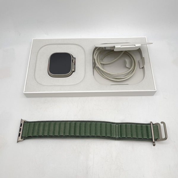 Apple Watch Ultra Cellular Gray Titanium 49mm w/ Green Alpine Loop - Very Good