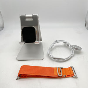 Apple Watch Ultra Cellular Gray Titanium 49mm w/ Orange Trail Loop - Good