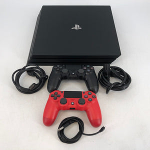 Sony Playstation 4 Pro Black 1TB - Excellent Condition w/ 2 Controllers + Cables