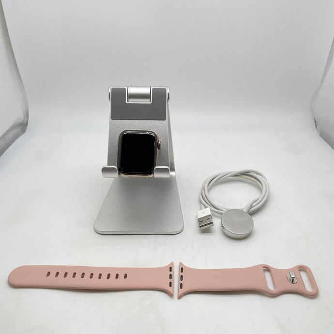 Apple Watch Series 4 Cellular Gold Sport 40mm w/ Pink Sport - Good