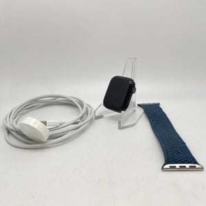 Apple Watch Series 7 (GPS) Midnight Aluminum 41mm w/ Blue Braided Solo Loop Good