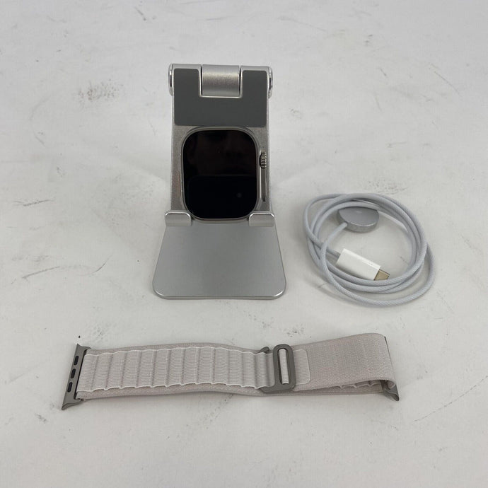 Apple Watch Ultra Cellular Gray Sport 49mm w/ White Alpine Loop - Excellent