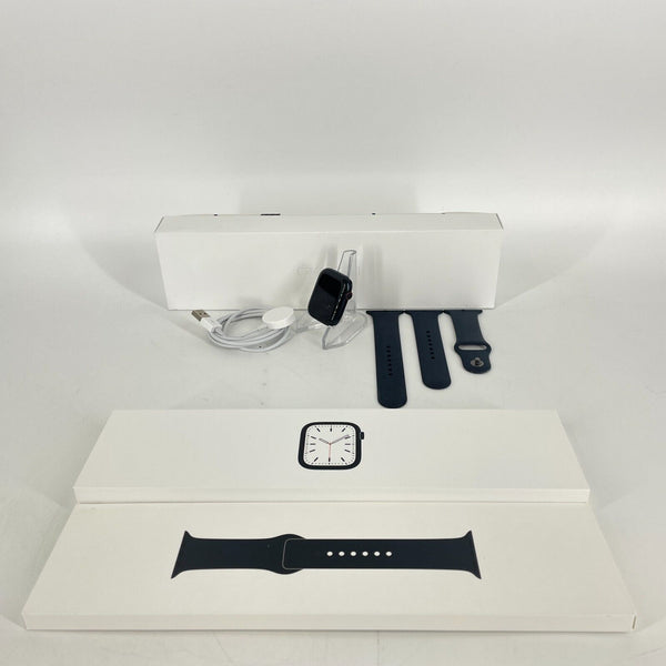 Apple Watch Series 7 Cellular Midnight Aluminum 45mm w/ Midnight Sport Band Good
