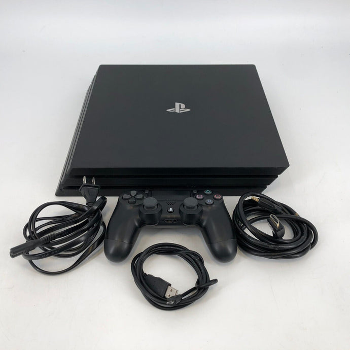 Sony Playstation 4 Pro Black 1TB - Good Cond. w/ Controller + HDMI/Power + Game