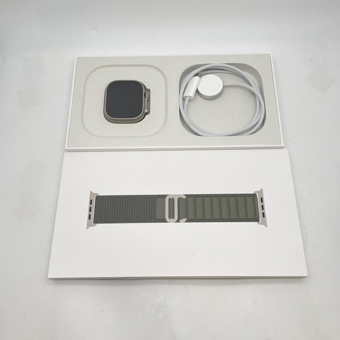 Apple Watch Ultra Cellular Gray Titanium 49mm w/ Green Alpine Loop - Excellent