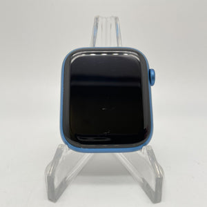 Apple Watch Series 7 Cellular Blue Aluminum 45mm w/ Starlight Sport Band Good