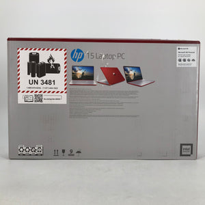 HP Notebook 15" Red HD 1.1GHz Intel Pentium Silver N5030 4GB 128GB NEW & SEALED