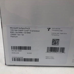 Microsoft Surface Pro 9 13" Platinum 2022 3.2GHz i5-1235U 8GB 256GB - BRAND NEW