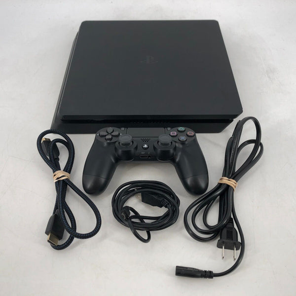 Sony Playstation 4 Slim Black 1TB - Excellent w/ Controller + HDMI/Power Cables