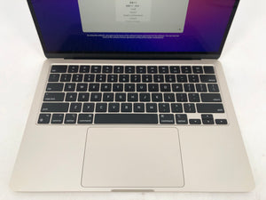 MacBook Air 13.6 Starlight 2022 3.49GHz M2 8-Core CPU 10-Core GPU 8GB 512GB