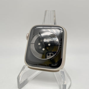 Apple Watch Series 7 Cellular Starlight Aluminum 45mm w/ White Sport Loop Good