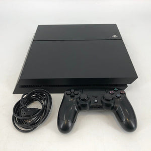 Sony Playstation 4 Console Black 500GB Good Condition W/ Power Cord + Controller