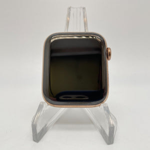 Apple Watch Series 5 Cellular Gold S. Steel 44mm w/ Brown Leather Band Excellent