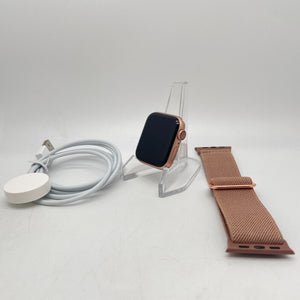 Apple Watch Series 6 Cellular Gold Aluminum 40mm w/ Pink Non-OEM Sport Loop Good