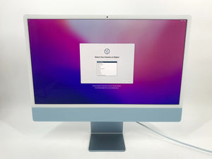 iMac 24 Blue 2021 3.2GHz M1 7-Core GPU 8GB 256GB - Excellent Condition w/ Bundle