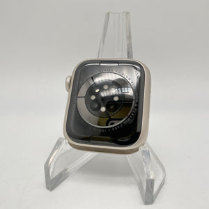 Apple Watch Series 7 (GPS) Starlight Aluminum 41mm w/ Black Sport Band Good