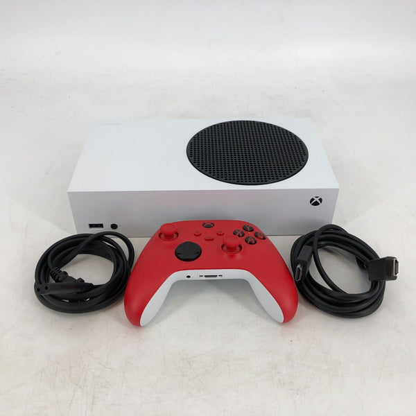 Microsoft Xbox Series S White 512GB - Excellent Cond. w/ Cables + Red Controller