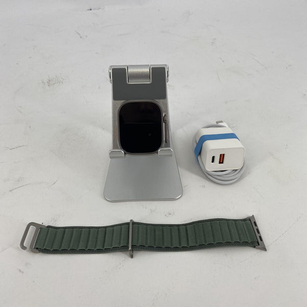 Apple Watch Ultra Cellular Gray Sport 49mm w/ Green Alpine Loop - Excellent