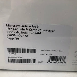Microsoft Surface Pro 9 13" Blue 2022 4.8GHz i7-1265U 16GB 256GB - NEW & SEALED
