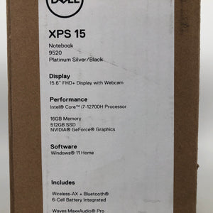 Dell XPS 9520 15.6" Silver 2022 FHD+ 1.1GHz i7-12700H 16GB 512GB RTX 3050 - NEW