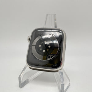 Apple Watch Series 7 Cellular Silver S. Steel 45mm w/ Green Sport Loop Very Good
