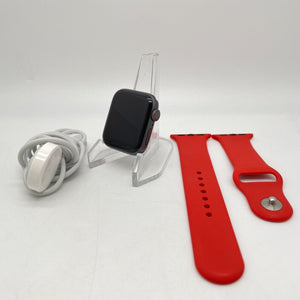 Apple Watch Series 4 Cellular Space Gray Aluminum 40mm w/ Red Non-OEM Sport Good