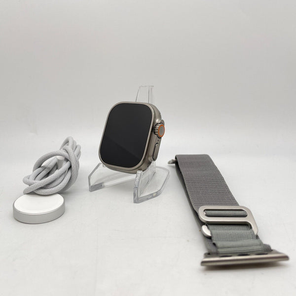 Apple Watch Ultra Cellular Titanium 49mm w/ Gray Alpine Loop Excellent