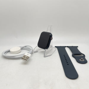 Apple Watch Series 7 Cellular Midnight Aluminum 45mm Black Sport Band Very Good