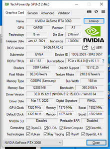 EVGA NVIDIA GeForce RTX 3060 XC DirectX XII Ultimate LHR 12GB GDDR6 - Graphics