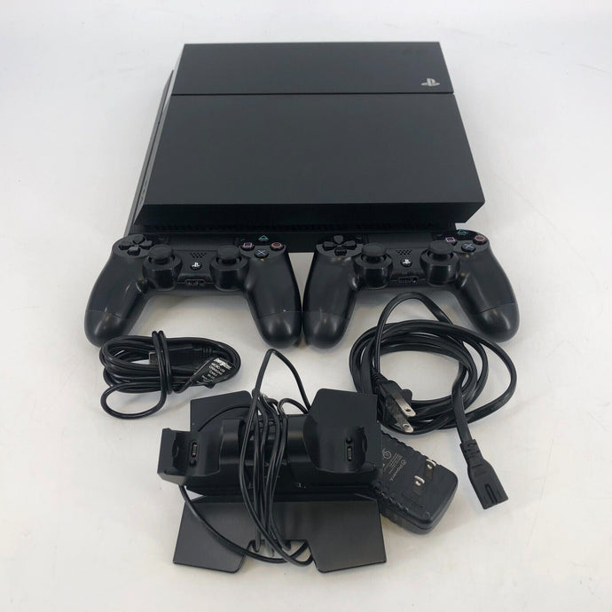 Sony Playstation 4 Black 500GB w/ Controllers + Cables