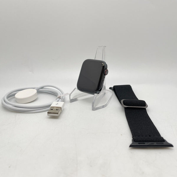 Apple Watch Series 4 Cellular Space Black S. Steel 44mm w/ Black Sport Loop Good