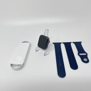 Apple Watch Series 7 Cellular Graphite S. Steel 45mm w/Blue Sport Band