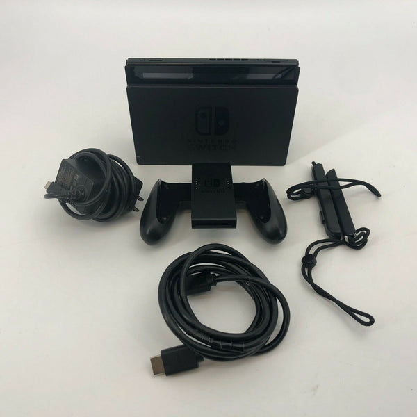 Nintendo Switch Black 32GB w/ Dock + HDMI/Power Cables + Grips