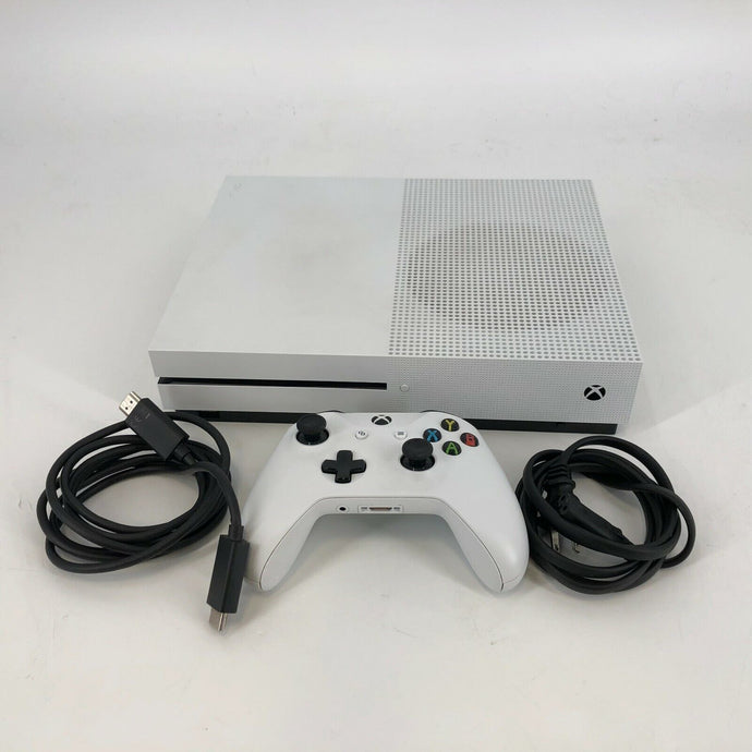 Microsoft Xbox One S White 500GB - Excellent w/ Controller + HDMI/Power Cables