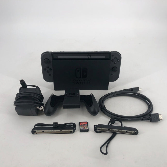 Nintendo Switch Black 32GB w/ HDMI/ Power + Dock + Box + Game