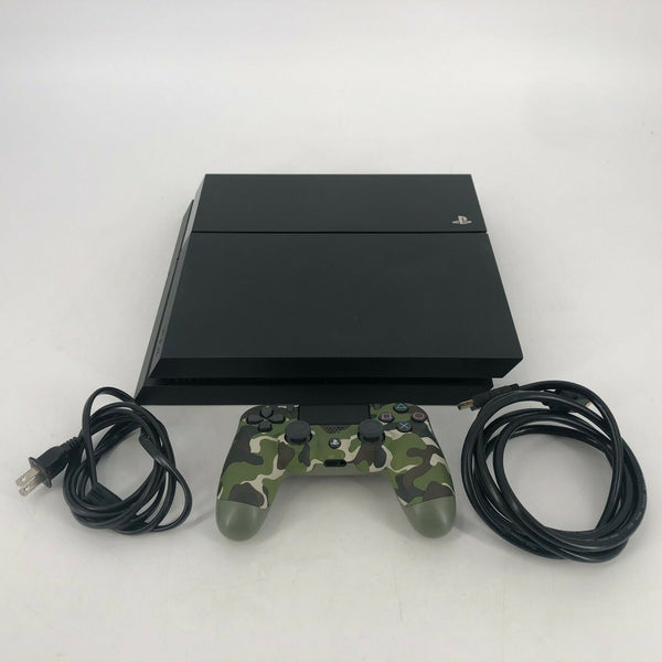 Sony Playstation 4 Black 500GB w/ Green Camo Controller + Cables