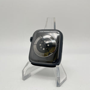 Apple Watch Series 7 Cellular Midnight Aluminum 45mm w/ Black Leather Link Good