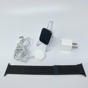 Apple Watch Series 5 Cellular Silver Aluminum 44mm w/ Black Milanese Loop