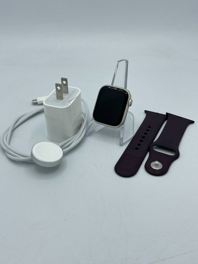 Apple Watch Series 7 (GPS) Starlight Aluminum 41mm w/ Purple Sport