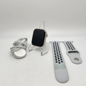 Apple Watch Series 7 Cellular Starlight Nike Aluminum 45mm White Sport Very Good
