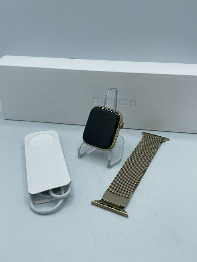 Apple Watch Series 7 Cellular Gold S. Steel 45mm w/ Gold Milanese Loop