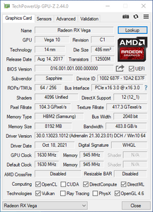 Sapphire AMD Radeon RX Vega 64 Nitro+ 8GB HBM2 DUAL HDMI/DUAL DP Graphics Card