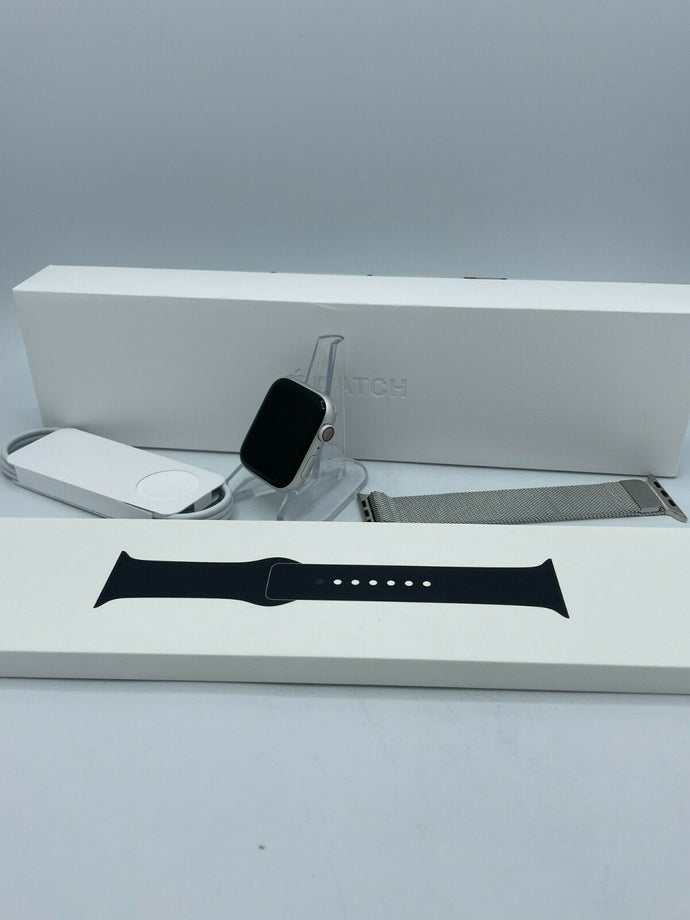 Apple Watch Series 6 Cellular Silver Sport 44mm w/ Silver Milanese Loop