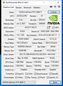 EVGA NVIDIA GeForce RTX 3080 Ti XC3 Ultra 12 GB LHR GDDR6X 384 Bit