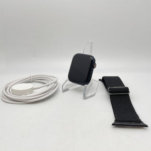 Apple Watch Series 7 Cellular Midnight Aluminum 45mm Black Sport Loop Excellent