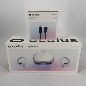 Oculus Quest 2 VR 128GB Headset w/ Box/Charger/Controllers/Link Cable