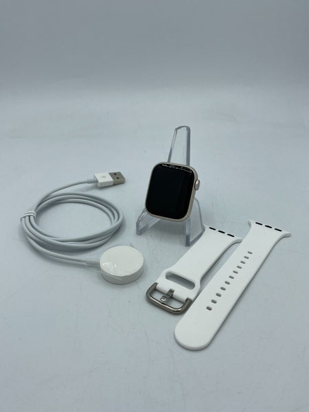 Apple Watch Series 7 Cellular Starlight Aluminum 41mm w/ White Sport