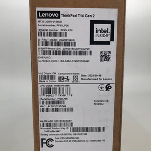 Lenovo ThinkPad T14 Gen 2 14" Black 2021 FHD 3.0GHz i7-1185G7 16GB 512GB - NEW