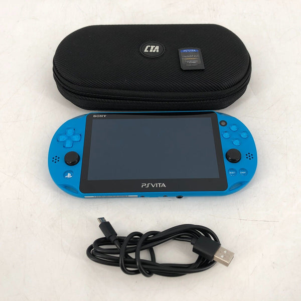 Sony PlayStation Vita - Aqua Blue Excellent w/ Case + Charger + Game