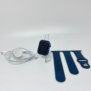 Apple Watch Series 7 Cellular Blue Aluminum 45mm w/ Blue Sport Band